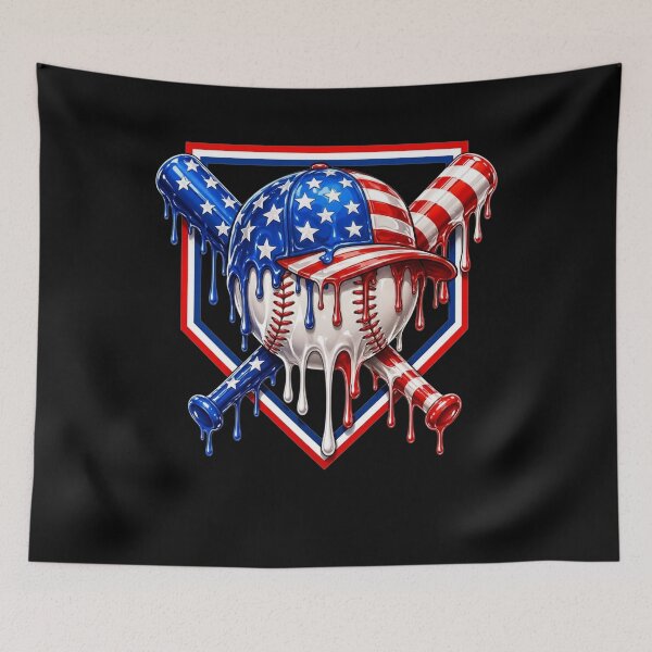 Item preview, Baseball Drip American Flag Boys Kids Youth 4th of July designed and sold by clothesy7.