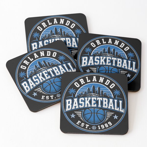 Item preview, Orlando Basketball Vintage Badge Shirt – Blue Silver Retro Hoops Tee – Orlando Skyline Design designed and sold by TKOprintdesigns.