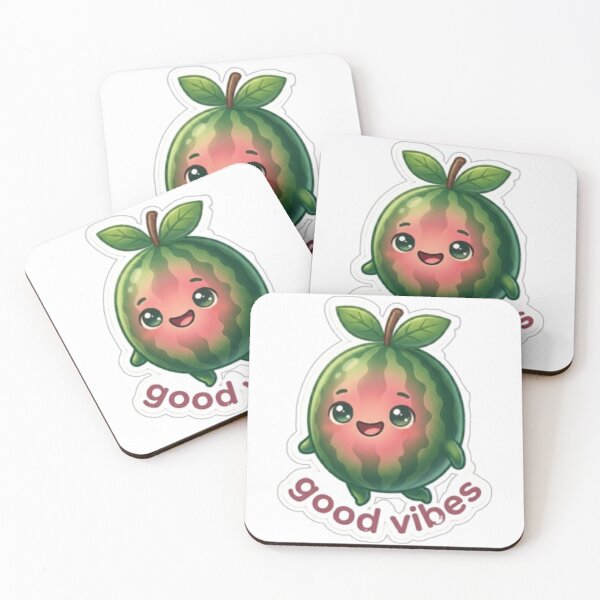 Item preview, Watermelon “Good Vibes” Kawaii Sticker – Happy Aesthetic designed and sold by Dakochaaan.
