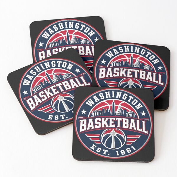 Item preview, Washington Basketball Vintage Badge Tee – Navy Red Silver Retro Hoops Shirt – D.C. Skyline Design designed and sold by TKOprintdesigns.