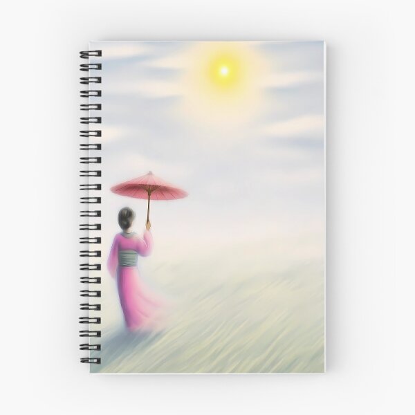 Item preview, Zen Reflections: Woman with Umbrella in a Dreamy Landscape designed and sold by Art-Inspir-AI.