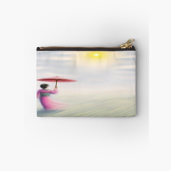 Item preview, Zen Reflections: Woman with Umbrella in a Dreamy Landscape designed and sold by Art-Inspir-AI.