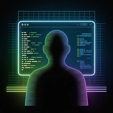 Artwork thumbnail, Neon Code Hacker Programmer | Tech Developer Design by EHdesignShop