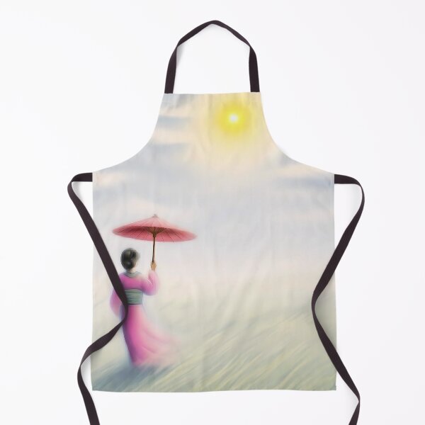 Item preview, Zen Reflections: Woman with Umbrella in a Dreamy Landscape designed and sold by Art-Inspir-AI.