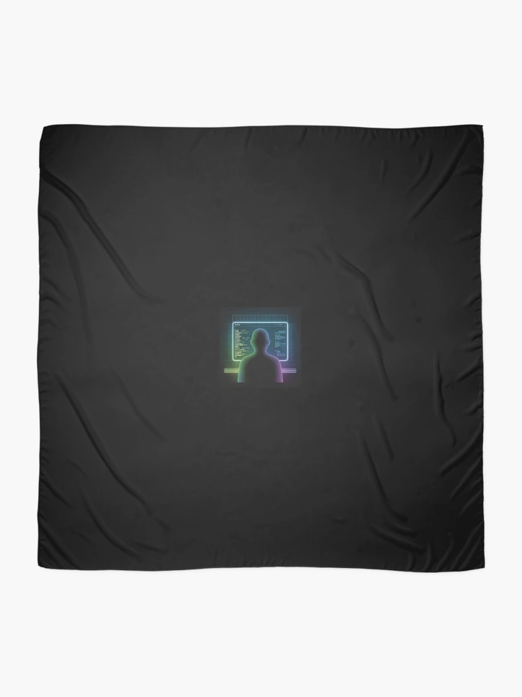 Thumbnail 2 of 3, Scarf, Neon Code Hacker Programmer | Tech Developer Design designed and sold by EHdesignShop.