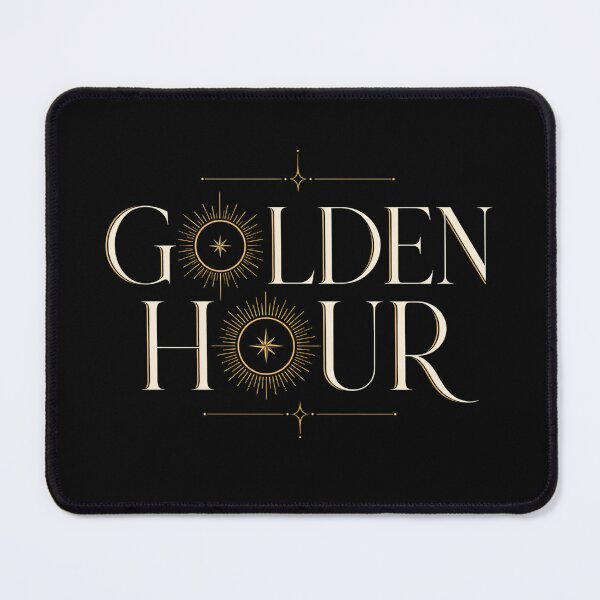 Item preview, Golden Hour Sunburst Elegant Typography. dark background designed and sold by FusiTink.