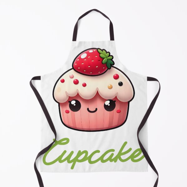 Item preview, Strawberry Cupcake – Cute Dessert Illustration with Sweet “Cupcake” Typography designed and sold by BobaBunny76.