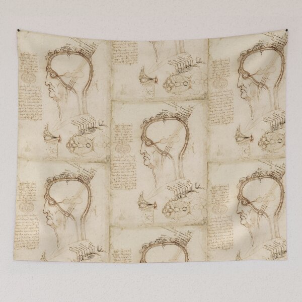 Item preview, Leonardo da Vinci Brain and Head Anatomy Study Renaissance Medical Poster designed and sold by artofuniverse.