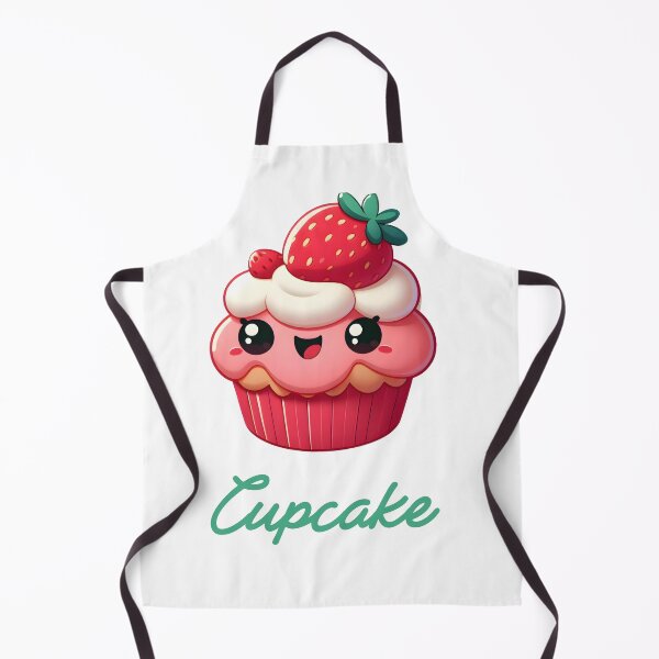 Item preview, Strawberry Cupcake – Cute Dessert Illustration with Sweet “Cupcake” Typography designed and sold by BobaBunny76.