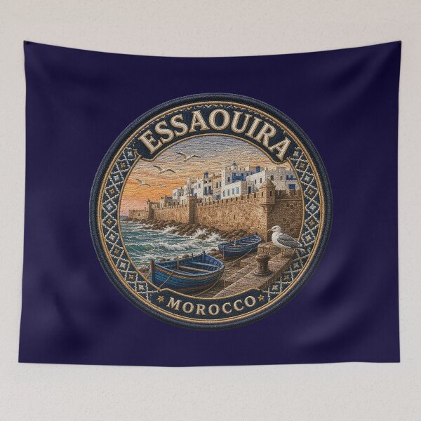Item preview, Essaouira, Morocco – City walls, fishing boats & Atlantic surf designed and sold by Girih.