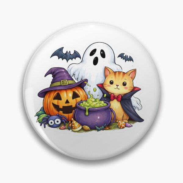 Item preview, Cute Halloween Cat, Pumpkin, and Ghost Sticker designed and sold by  Artify Lab.