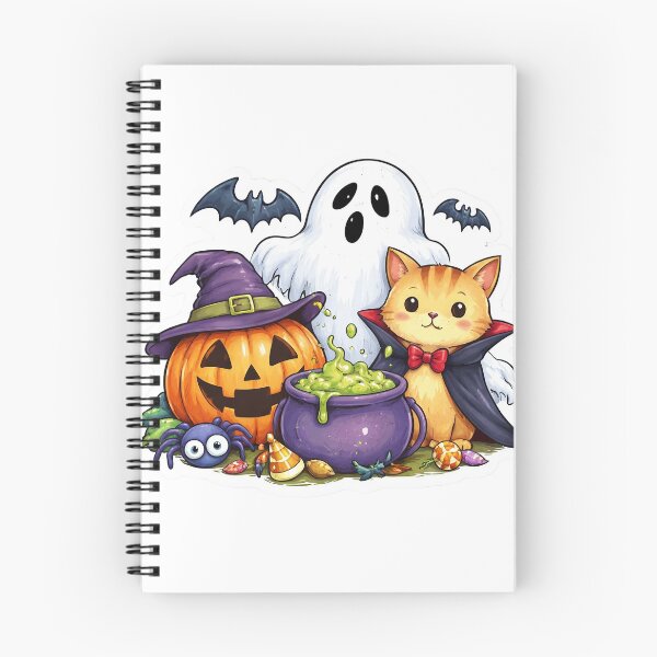 Item preview, Cute Halloween Cat, Pumpkin, and Ghost Sticker designed and sold by  Artify Lab.