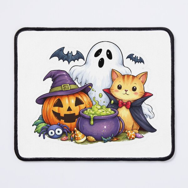 Item preview, Cute Halloween Cat, Pumpkin, and Ghost Sticker designed and sold by  Artify Lab.