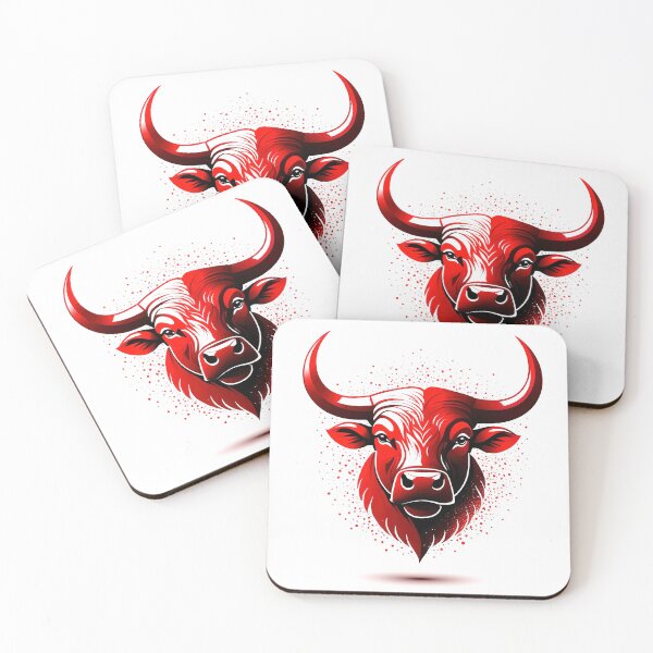 Item preview, Bull red logo template. Brand Identity. Flat illustration designed and sold by ArtEventET.