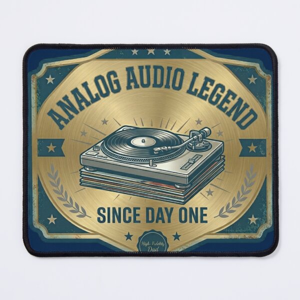 Item preview, Vintage Analog Audio Legend Record Player Father's Day Badge designed and sold by KelliesGrafix.