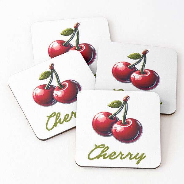Item preview, Cherry Cherry – Cute Fruit Illustration with Bold Typography designed and sold by BobaBunny76.