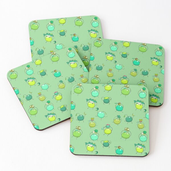 Item preview, Stardew Valley Green Junimo Repeating Pattern Bright Background designed and sold by JurassicParkans.