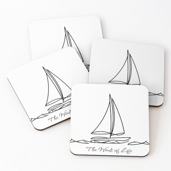 Item preview, The Winds of Life - Minimalist Sailboat Line Art designed and sold by jo-e-basta.