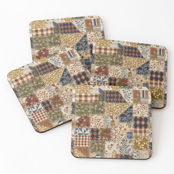 Item preview, Textile mosaic in vintage style. designed and sold by MyHappyArtShop.