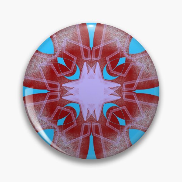 Aperçu de l'œuvre Mandala abstrait à motif géométrique bleu et rouge créée et vendue par PonyShow-Studio.