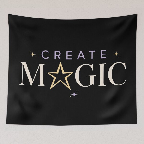 Item preview, Create Magic Purple Star Typography. dark background designed and sold by FusiTink.
