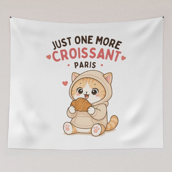 Item preview, Just One More Croissant Cat | Cute Kawaii Aesthetic | Funny Food Lover Design designed and sold by The Mood Index.