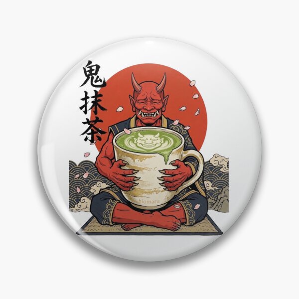 Item preview, Oni Demon Enjoying Giant Matcha Latte designed and sold by hiomarujapan.