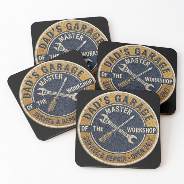 Item preview, Vintage Dad's Garage Master of the Workshop Embroidered Service Patch designed and sold by KelliesGrafix.