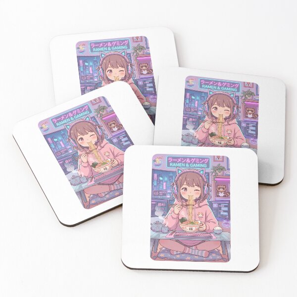 Item preview, Kawaii Anime Gamer Girl Eating Ramen Gamer Fuel Cute Gaming Food Lover Gift designed and sold by Im-Ara.