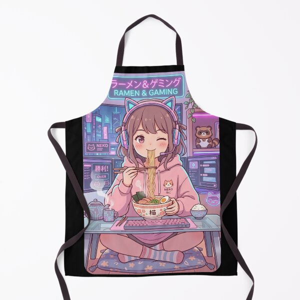 Item preview, Kawaii Anime Gamer Girl Eating Ramen Gamer Fuel Cute Gaming Food Lover Gift designed and sold by Im-Ara.