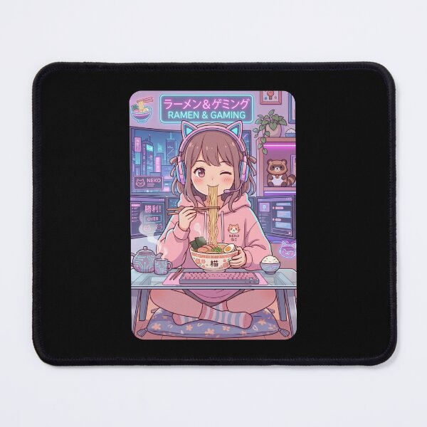 Item preview, Kawaii Anime Gamer Girl Eating Ramen Gamer Fuel Cute Gaming Food Lover Gift designed and sold by Im-Ara.