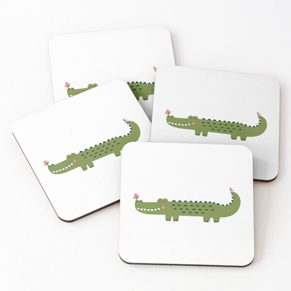 Item preview, Cute Cartoon Crocodile with Butterflies designed and sold by OlhaDreamArt.