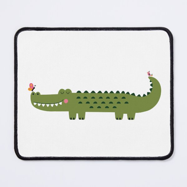 Item preview, Cute Cartoon Crocodile with Butterflies designed and sold by OlhaDreamArt.