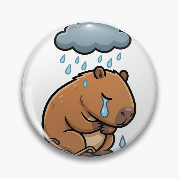 Item preview, Sad Capybara Crying Under Rain Cloud designed and sold by LambeLab.