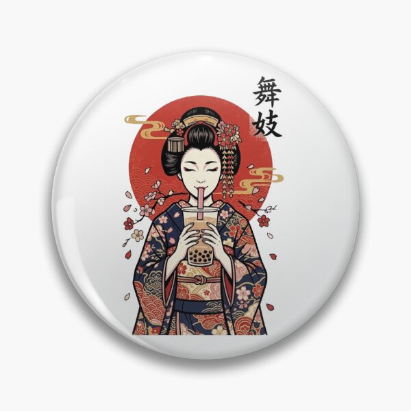 Item preview, Maiko Geisha Sipping Bubble Tea Japan designed and sold by hiomarujapan.