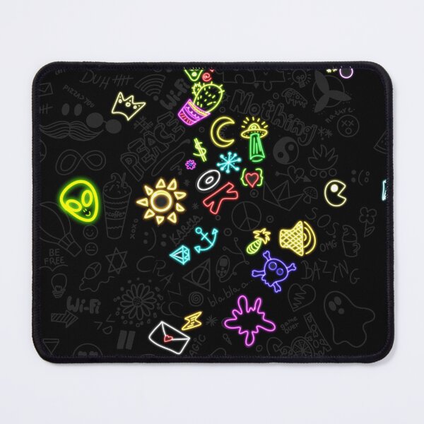 Item preview, Neon Doodle Cyberpunk Chaos Pattern designed and sold by Gisleyson.