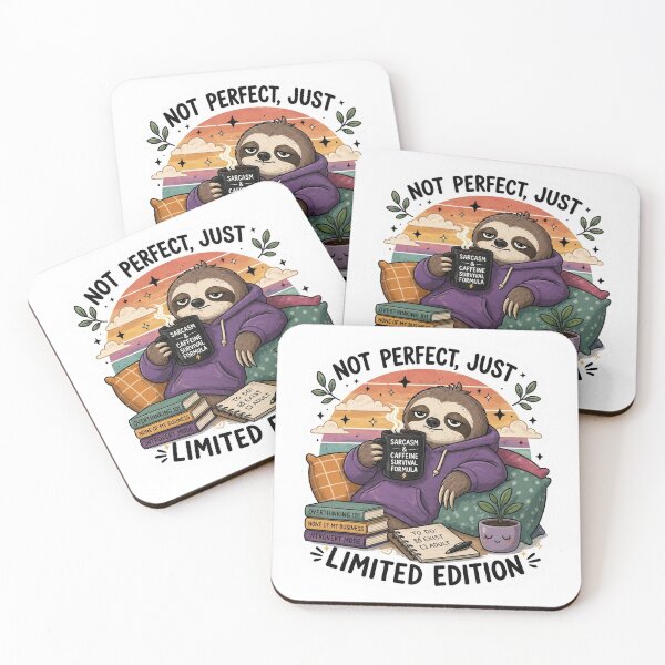 Item preview, "Not Perfect, Just Limited Edition" Sarcasm Sloth Sticker designed and sold by  Artify Lab.