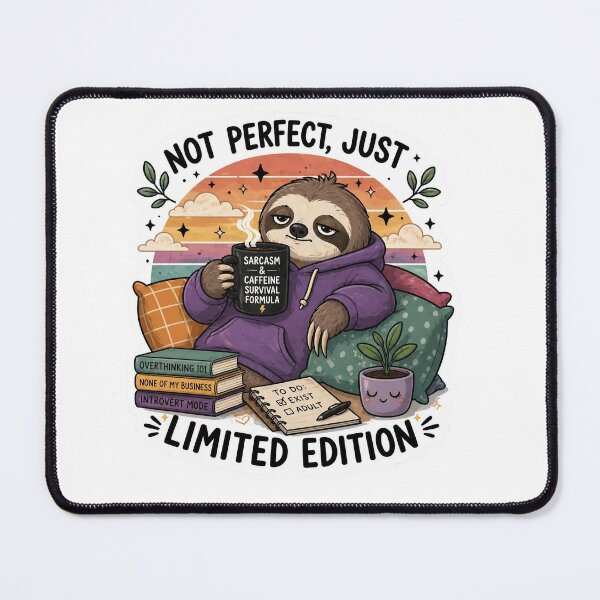 Item preview, "Not Perfect, Just Limited Edition" Sarcasm Sloth Sticker designed and sold by Artify Lab.
