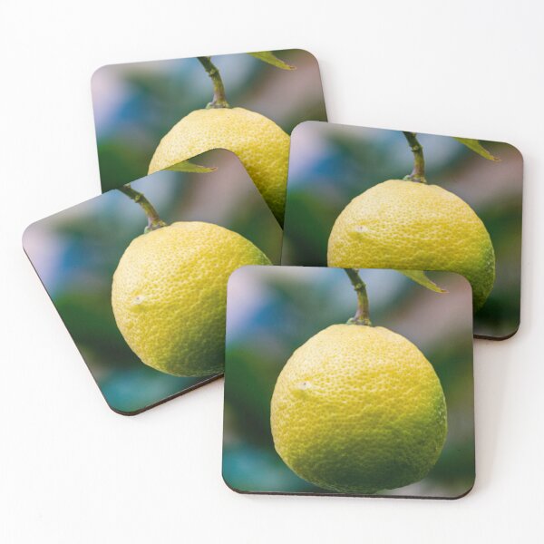Item preview, Close-Up Of Ripe Lemon Hanging From Citrus Tree With Leaf In Garden designed and sold by Nmallia.