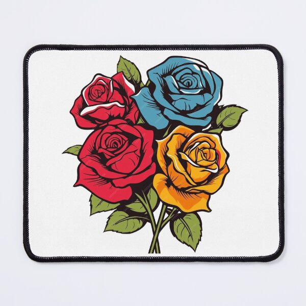 Item preview, colorful flowers - red, blue and yellow designed and sold by Lellenatavarez.