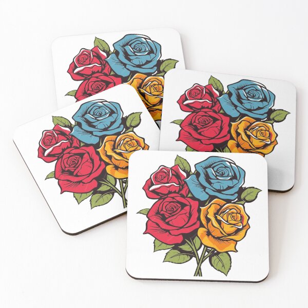Item preview, colorful flowers - red, blue and yellow designed and sold by Lellenatavarez.