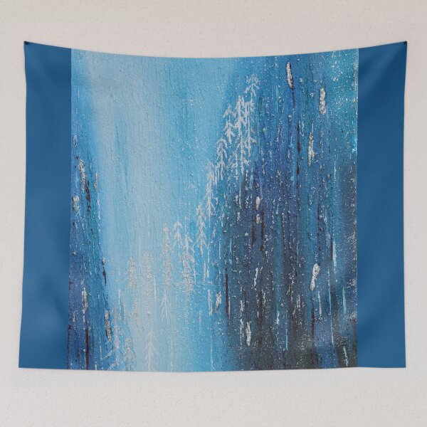 Item preview, Winter Forest Abstract | Frosted Blue Textured Painting designed and sold by ValentynaTyshenkoArt.