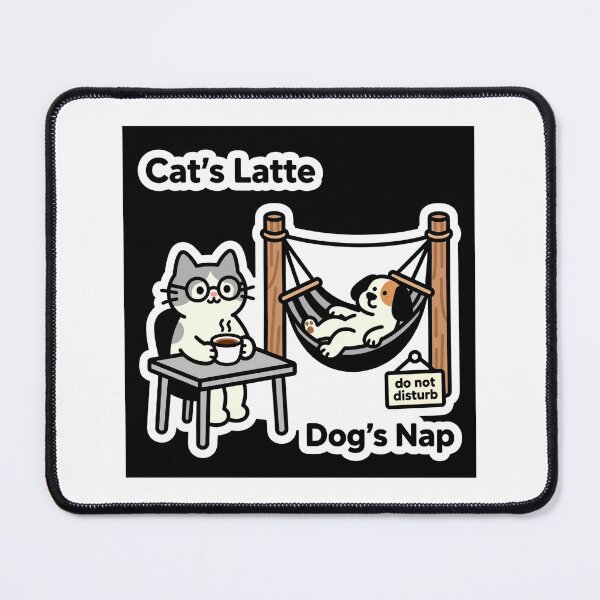 Item preview, Cat's Latte; Dog's Nap – Deadpan Pet Vibes designed and sold by Arte-Excellency.