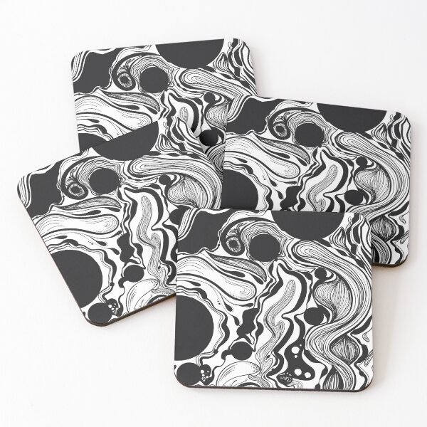 Item preview, Black & White Psychedelic Abstract Wall Art | Printable Digital Poster | Modern Minimal Trippy Art Print designed and sold by Mourvika Vivek.