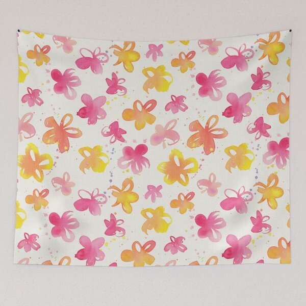 Artikelvorschau, Hand gezeichnete rosa, orange und gelbe Blumen des Aquarells entworfen und verkauft von Lumitar.