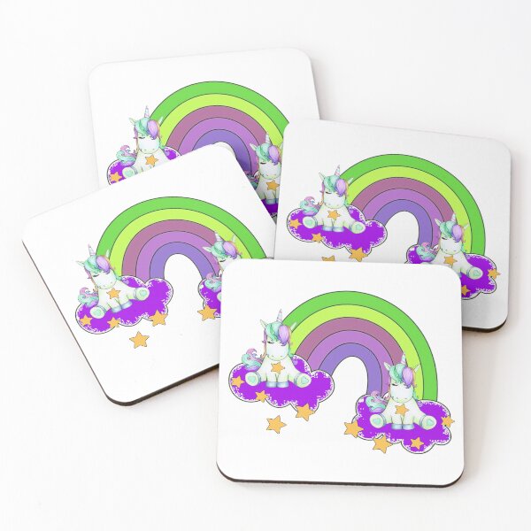 Item preview, Cloud unicorn with stars sitting on the rainbow designed and sold by MT-Wunderland .