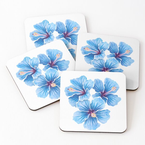 Item preview, Blue hibiscus flower watercolor painting  designed and sold by uunaa.