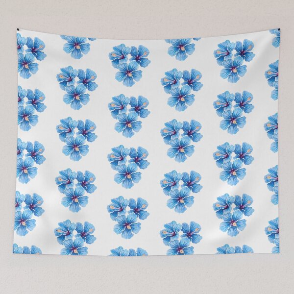 Item preview, Blue hibiscus flower watercolor painting  designed and sold by uunaa.
