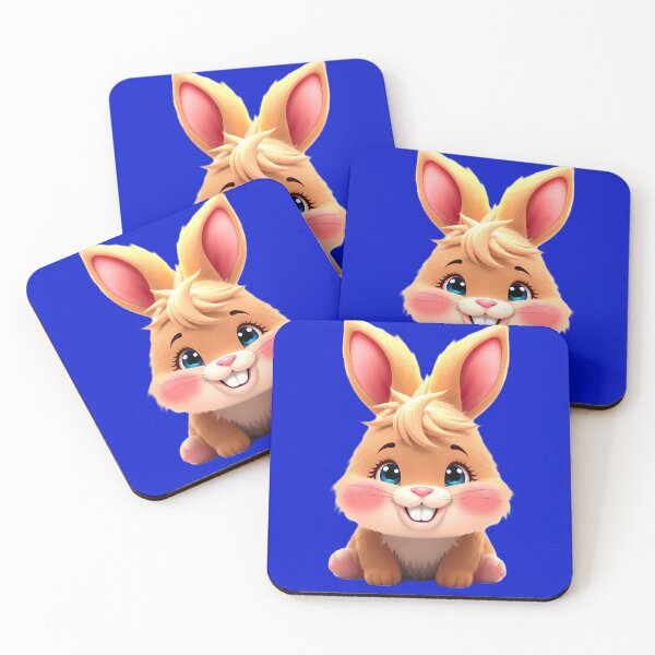 Item preview, Cute Kawaii Bunny Rabbit - Adorable Chubby Bunny with Blue Eyes designed and sold by Art-Inspir-AI.