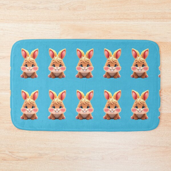 Item preview, Cute Kawaii Bunny Rabbit - Adorable Chubby Bunny with Blue Eyes designed and sold by Art-Inspir-AI.